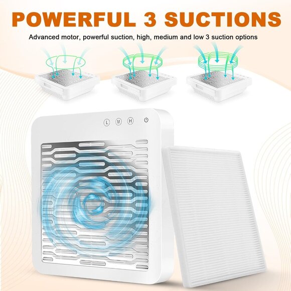 Nail Vacuum Dust Collector, Professional Nail Dust Extractor, Adjustable Suction - Picture 4 of 8